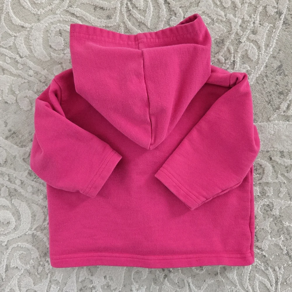 Vintage Y2K OshKosh B'Gosh Fuschia Pink Hoodie with Floral Embroidery